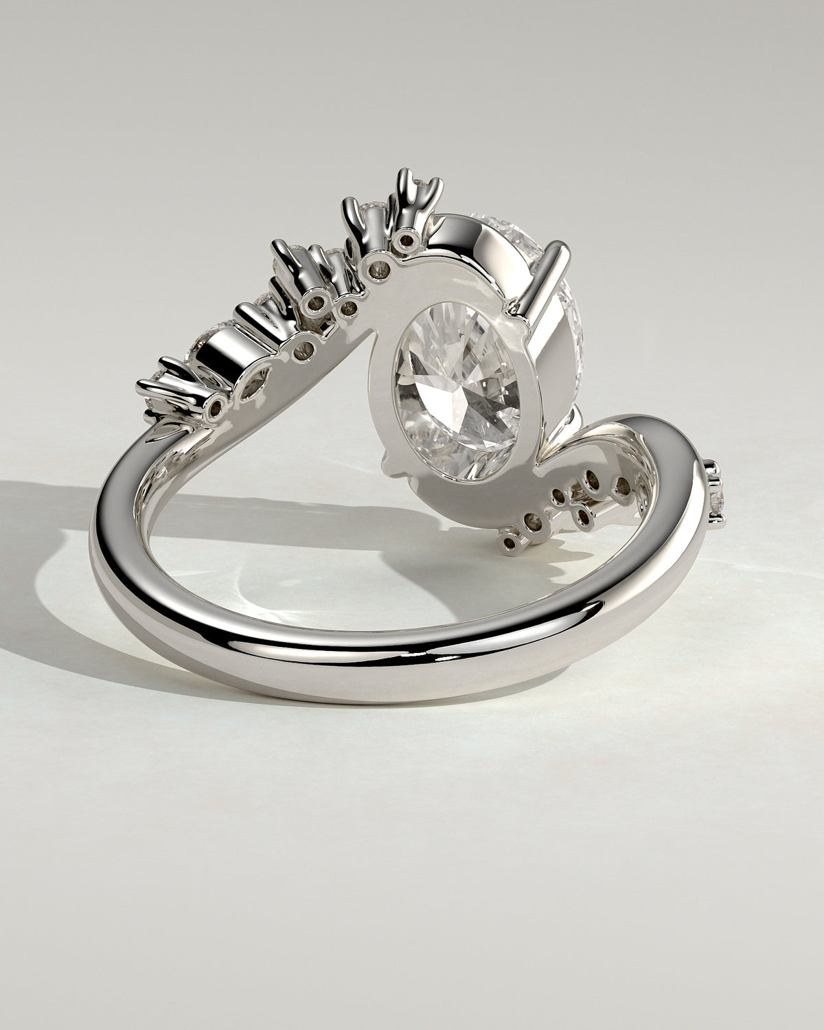 MET 0103 - 2 ct center stone - 18k White Gold source reference - setting detail view