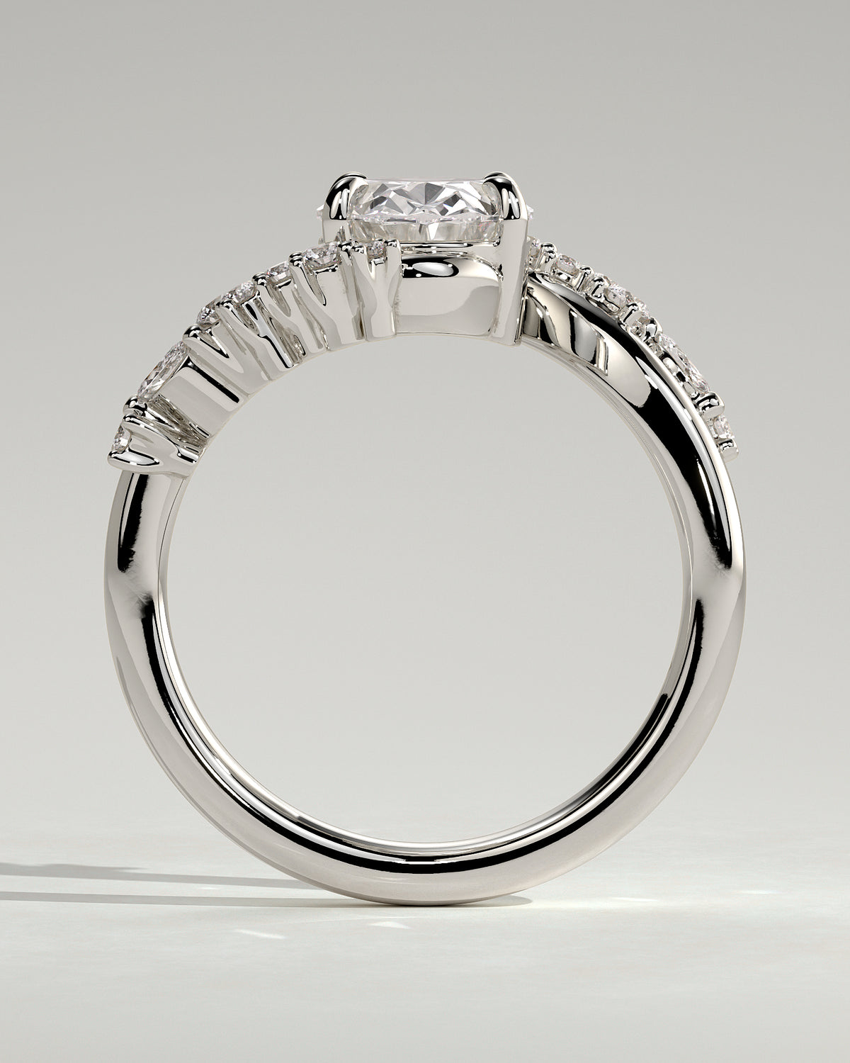 MET 0103 - 2 ct center stone - 18k White Gold source reference - setting detail view