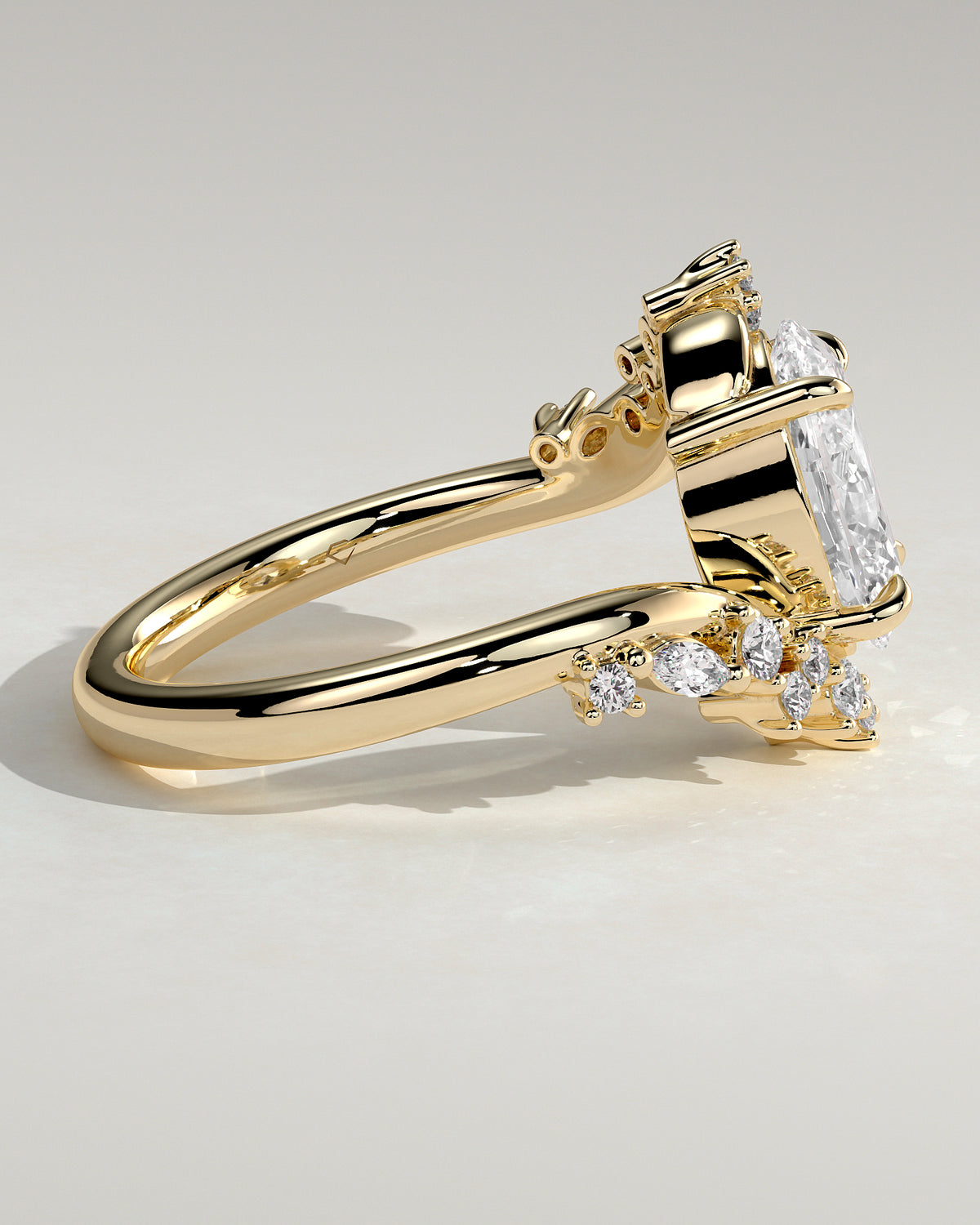MET 0103 - 2 ct center stone - 18k Yellow Gold source reference - setting detail view