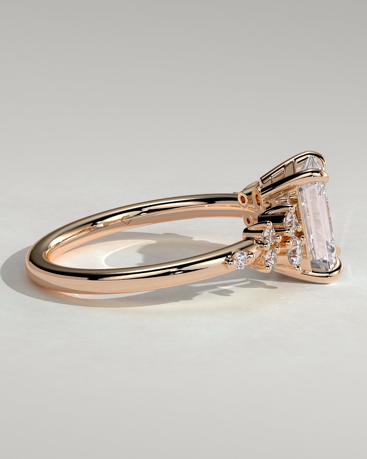 MET 0104 - 2 ct center stone - 18k Rose Gold source reference - setting detail view