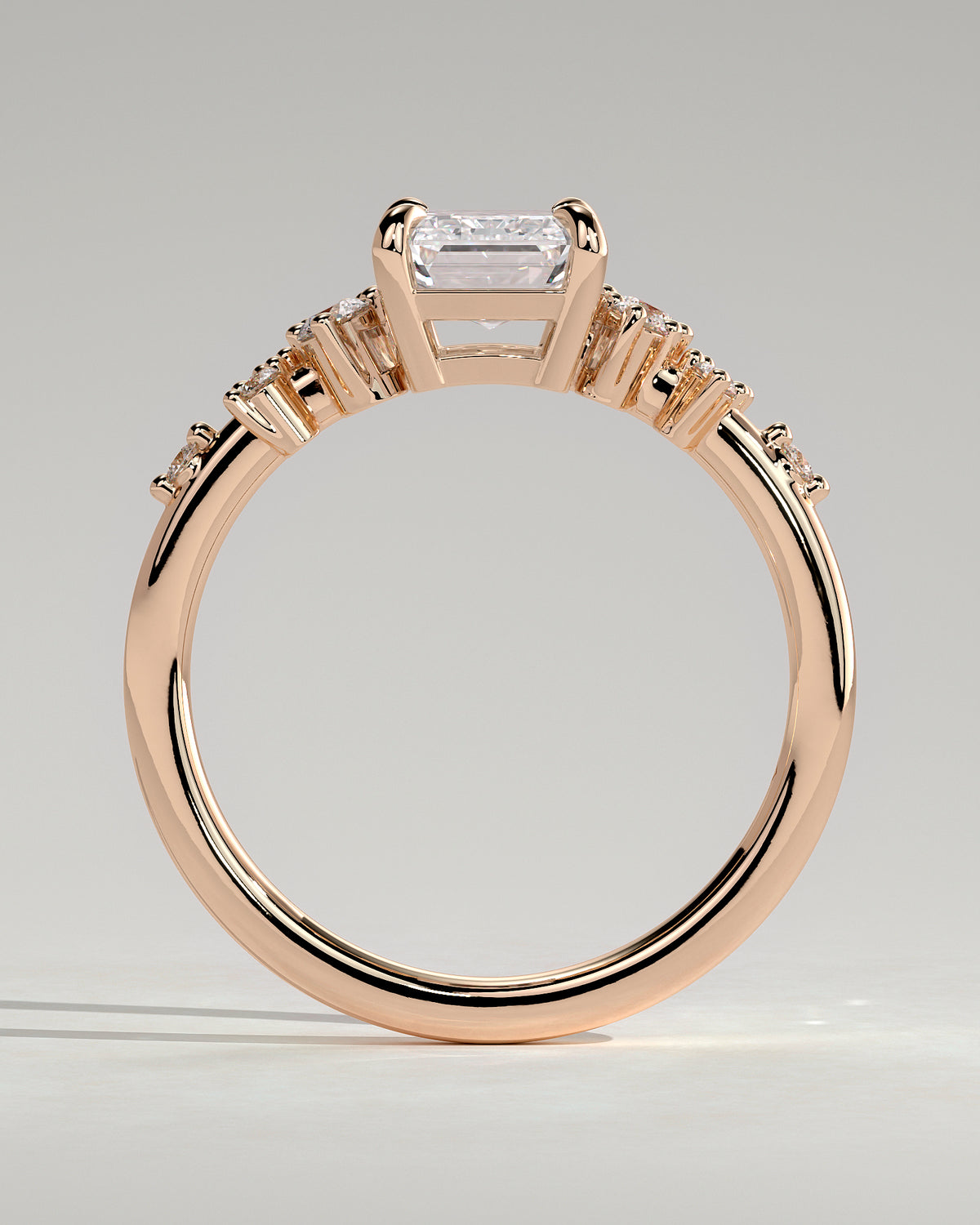 MET 0104 - 2 ct center stone - 18k Rose Gold source reference - setting detail view