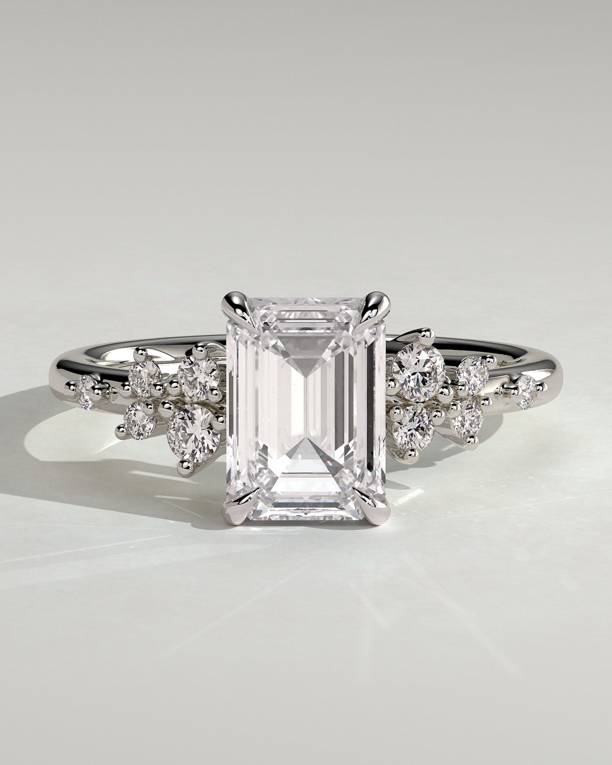MET 0104 - 2 ct center stone - 18k White Gold source reference - front view