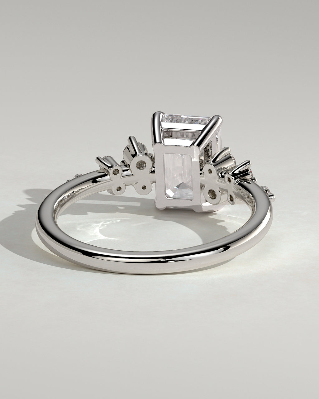 MET 0104 - 2 ct center stone - 18k White Gold source reference - setting detail view