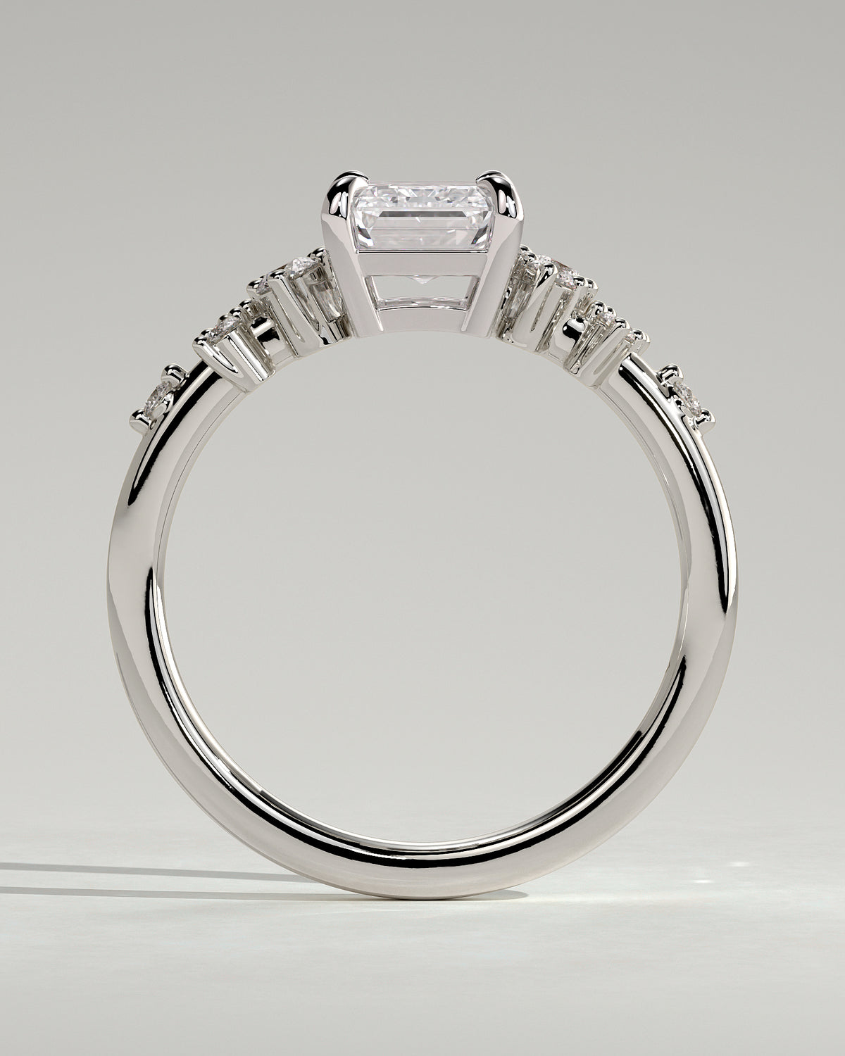 MET 0104 - 2 ct center stone - 18k White Gold source reference - setting detail view