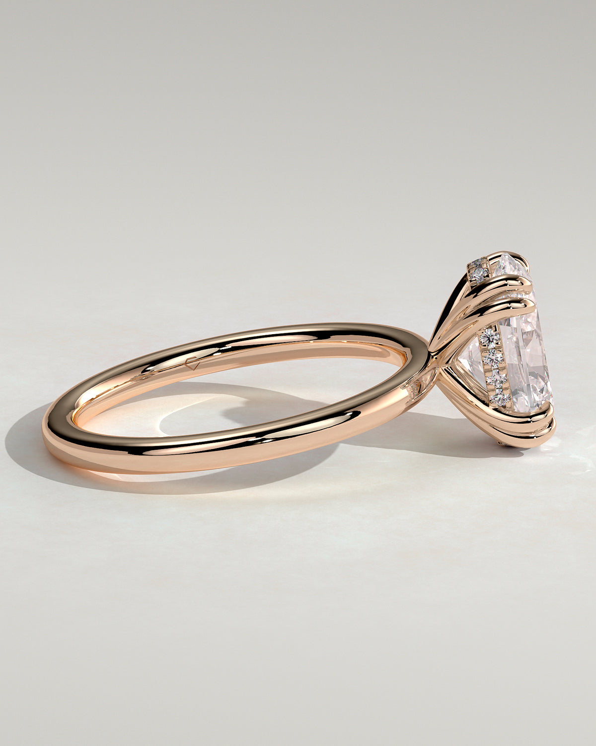 MET 0109 - 2 ct center stone - 18k Rose Gold source reference - setting detail view
