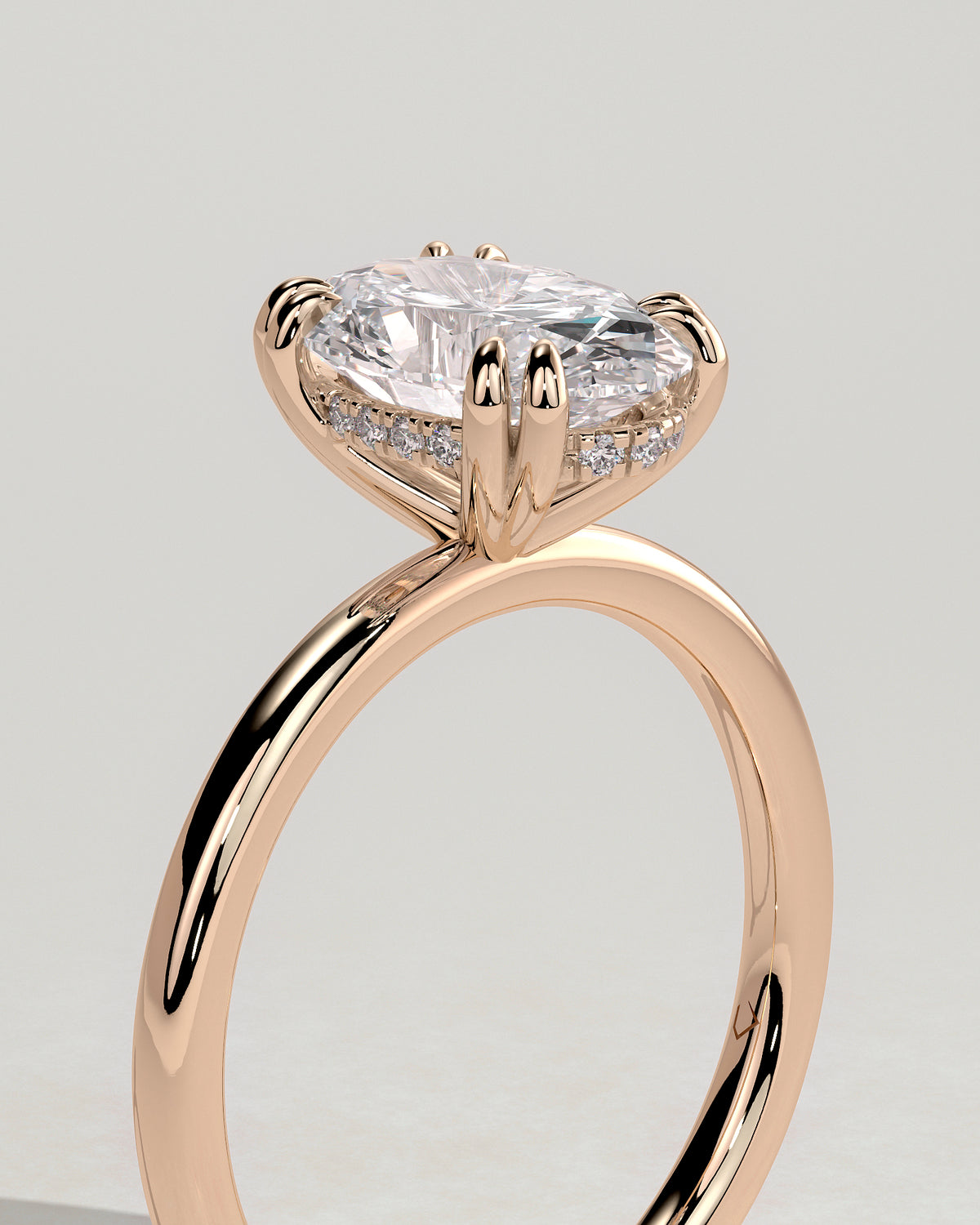 MET 0109 - 2 ct center stone - 18k Rose Gold source reference - setting detail view