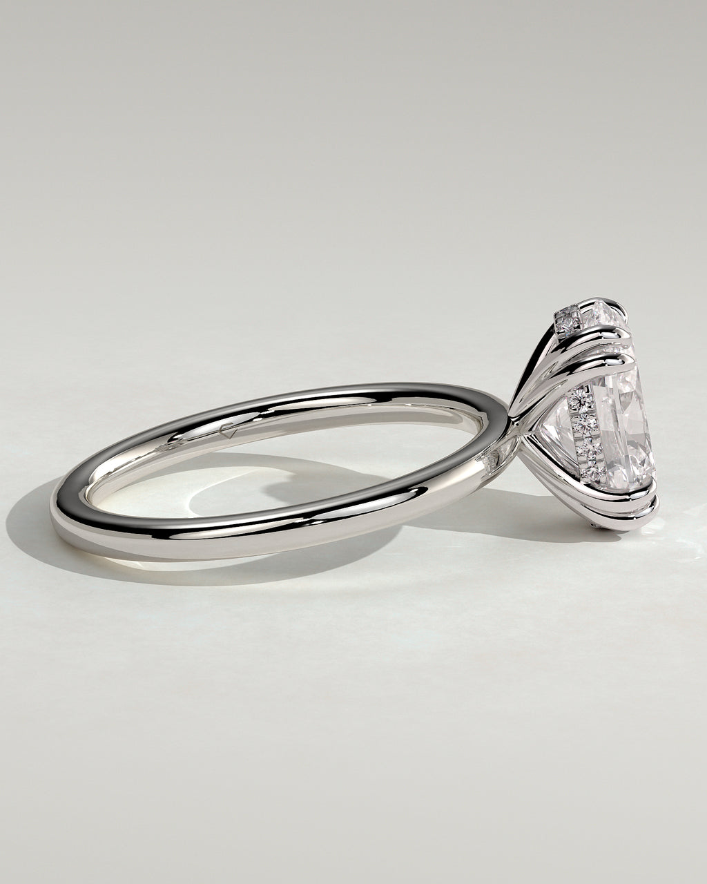 MET 0109 - 2 ct center stone - 18k White Gold source reference - setting detail view