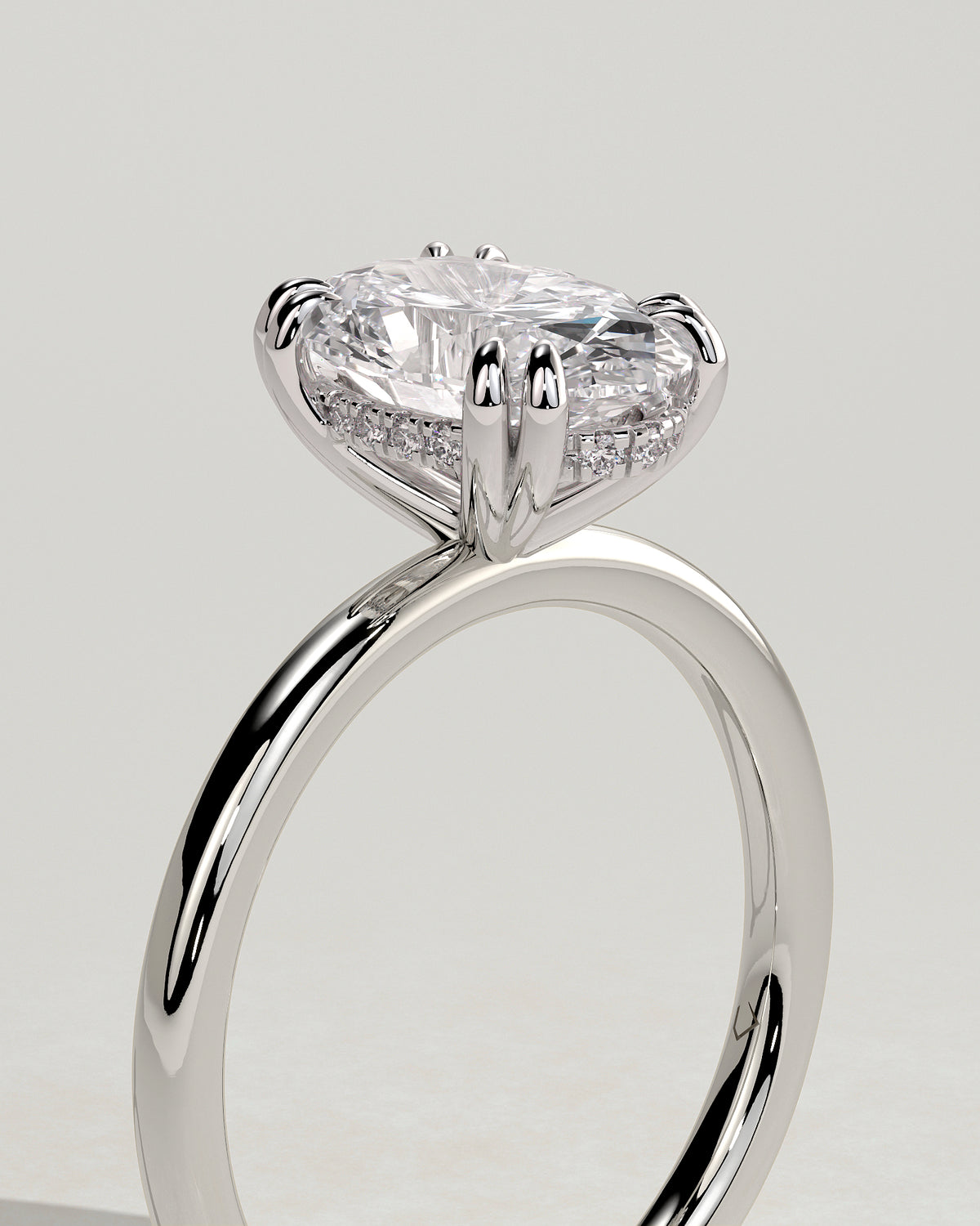 MET 0109 - 2 ct center stone - 18k White Gold source reference - setting detail view