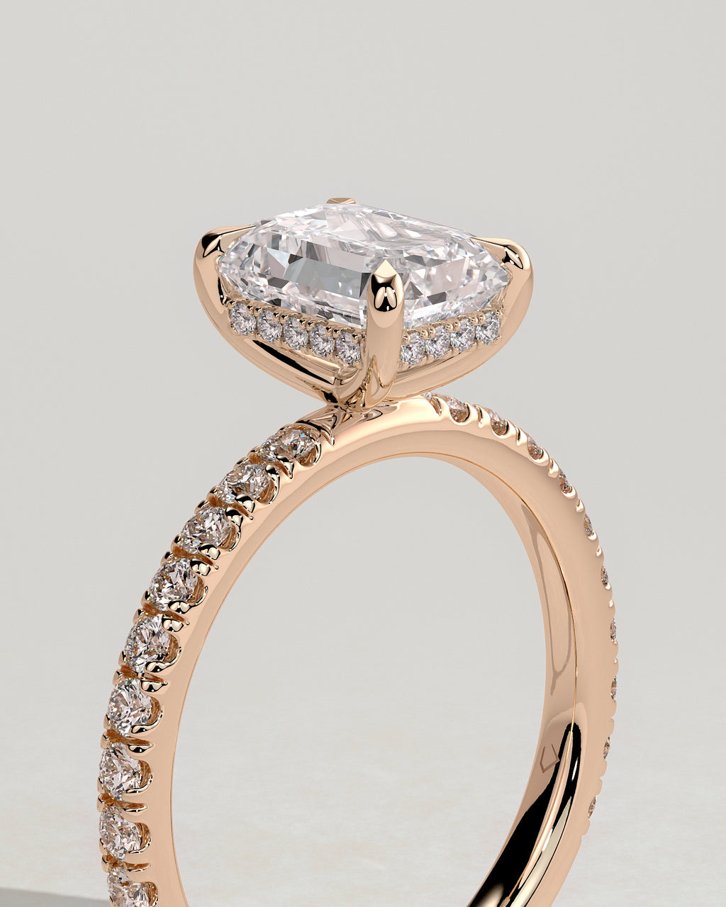 MET 0113 - 2 ct center stone - 18k Rose Gold source reference - setting detail view