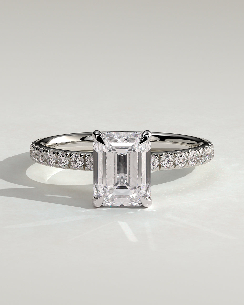 MET 0113 - 2 ct center stone - 18k White Gold source reference - front view