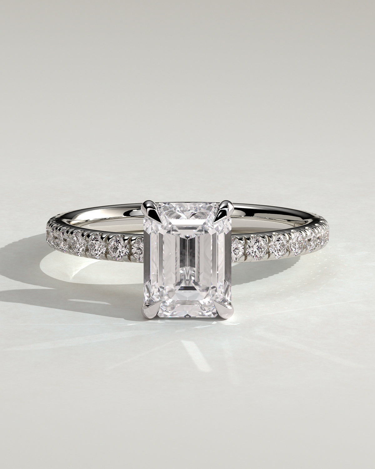 MET 0113 - 2 ct center stone - 18k White Gold source reference - front view