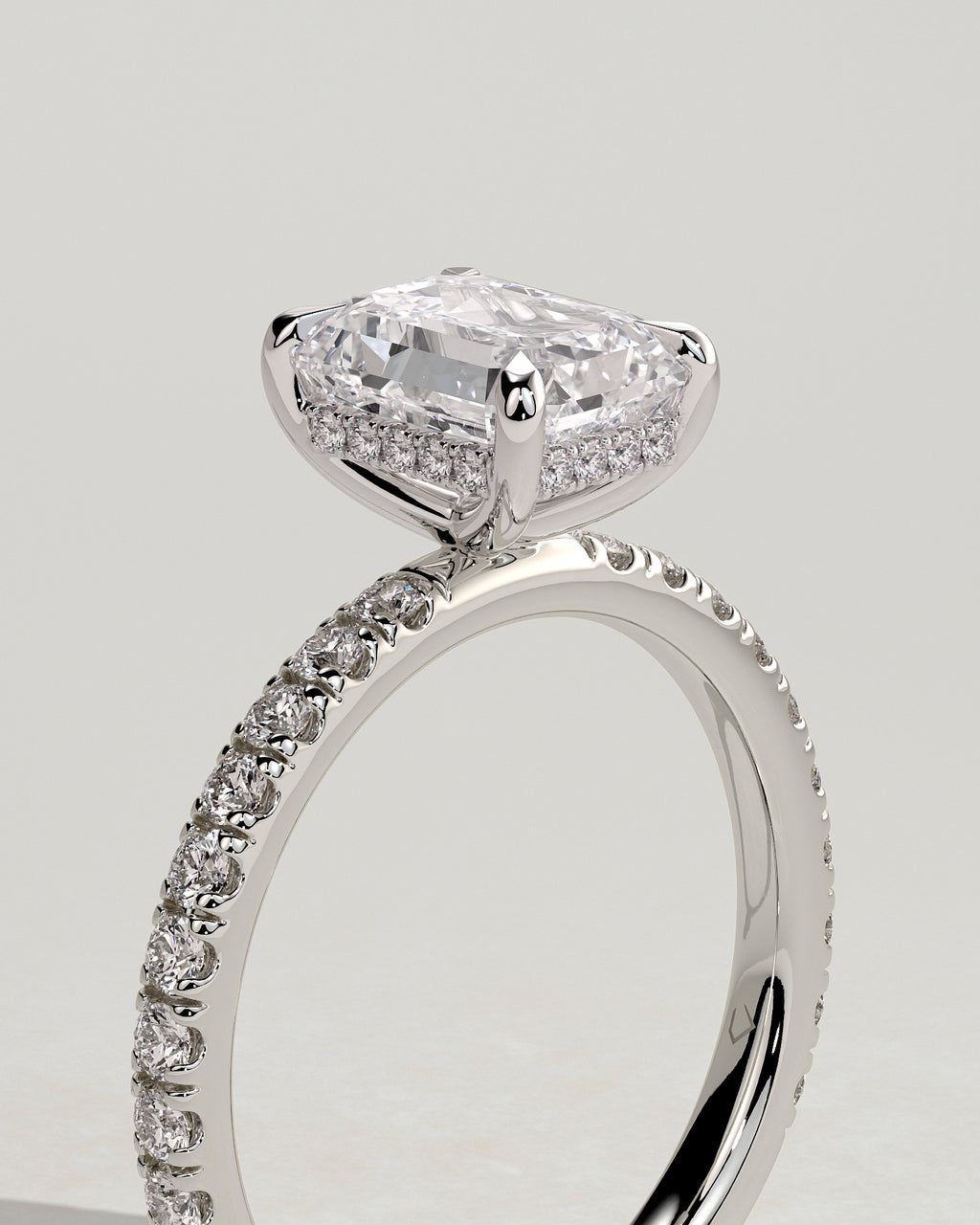 MET 0113 - 2 ct center stone - 18k White Gold source reference - setting detail view