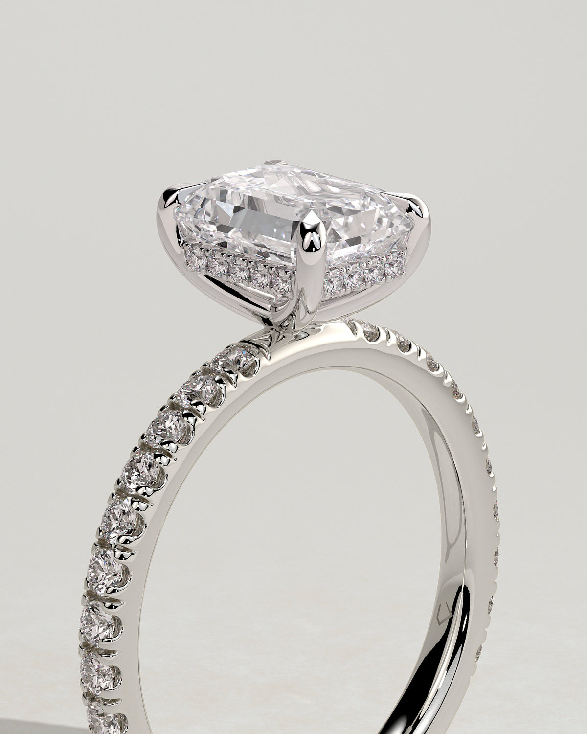 MET 0113 - 2 ct center stone - 18k White Gold source reference - setting detail view
