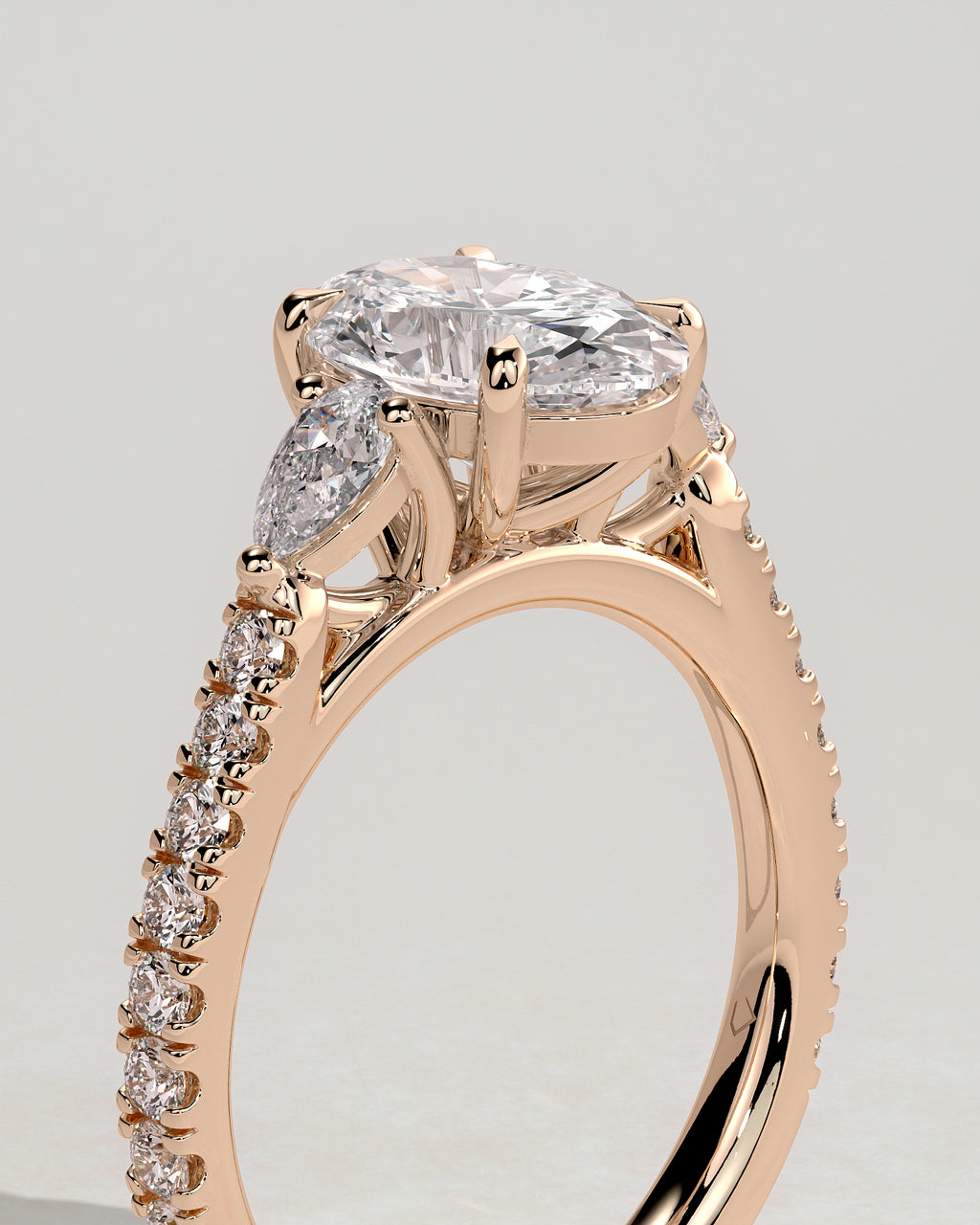 MET 0116 - 2 ct center stone - 18k Rose Gold source reference - setting detail view