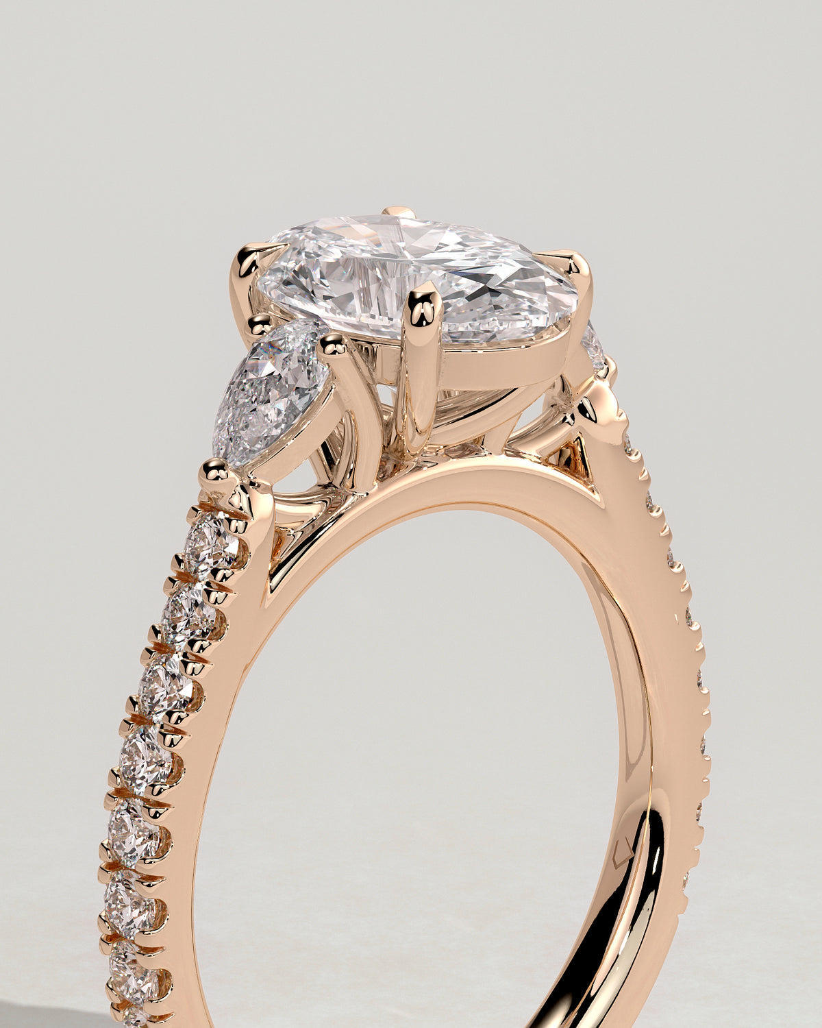 MET 0116 - 2 ct center stone - 18k Rose Gold source reference - setting detail view