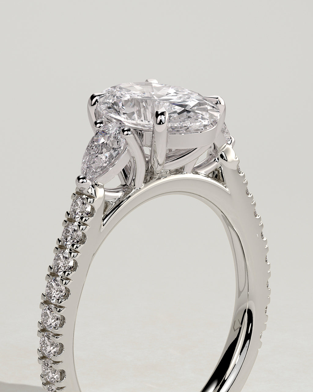 MET 0116 - 2 ct center stone - 18k White Gold source reference - setting detail view