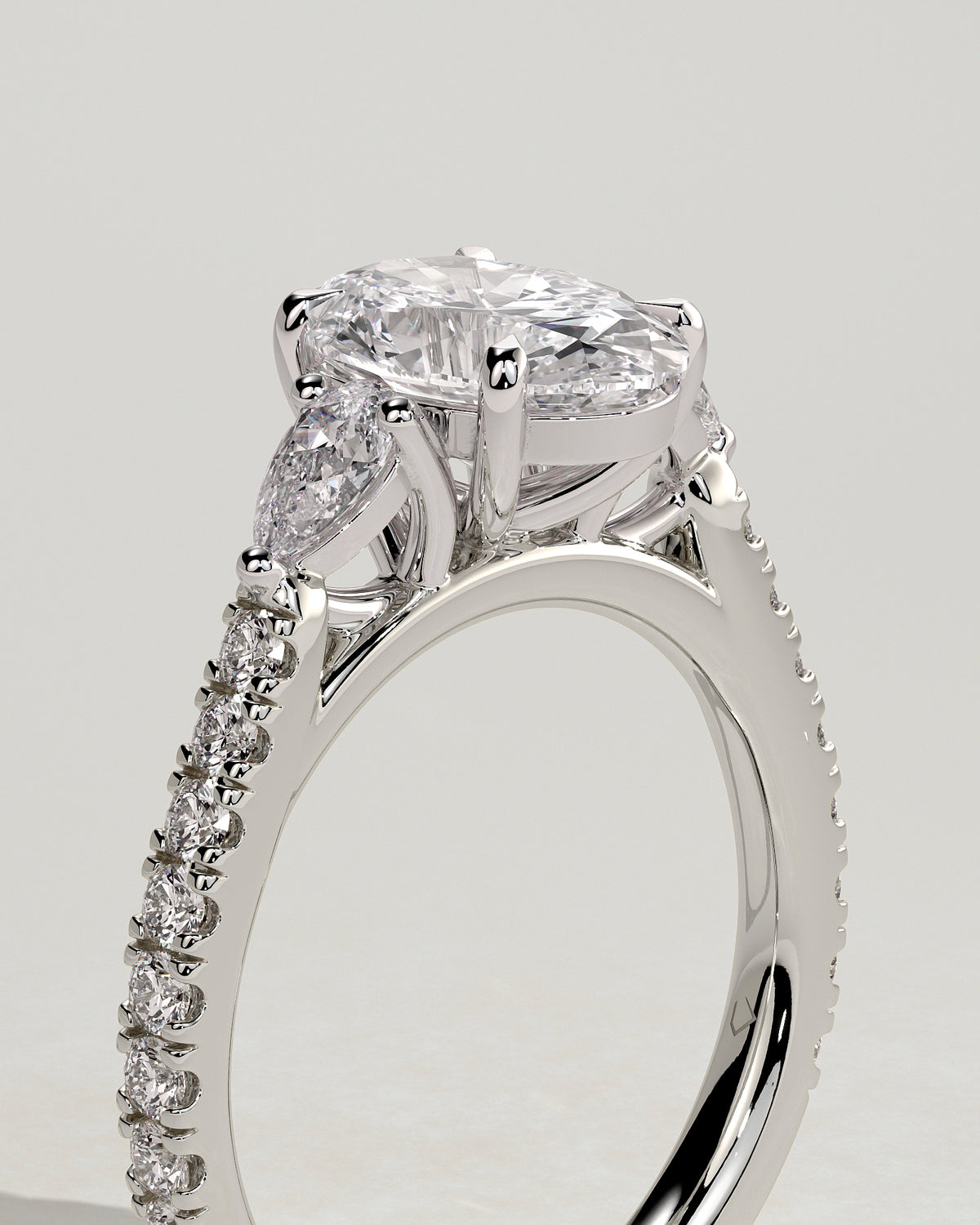 MET 0116 - 2 ct center stone - 18k White Gold source reference - setting detail view