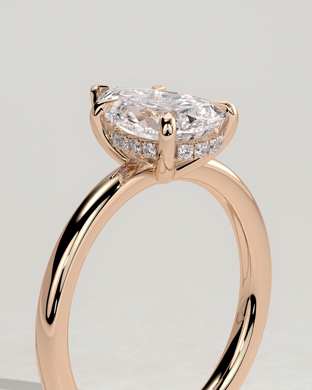 MET 0117 - 2 ct center stone - 18k Rose Gold source reference - setting detail view