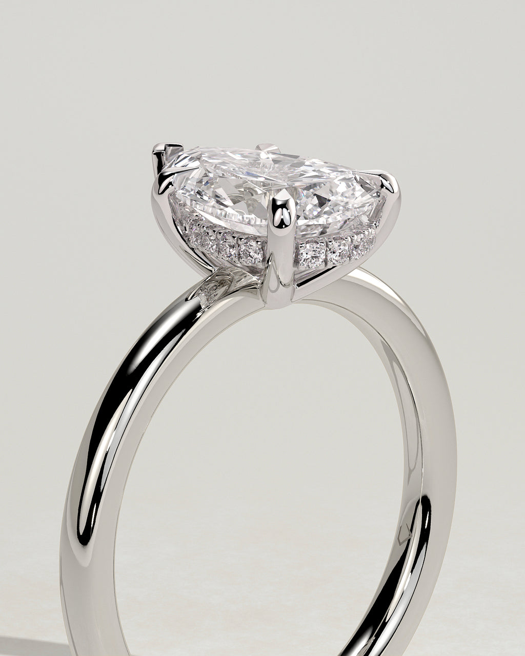 MET 0117 - 2 ct center stone - 18k White Gold source reference - setting detail view