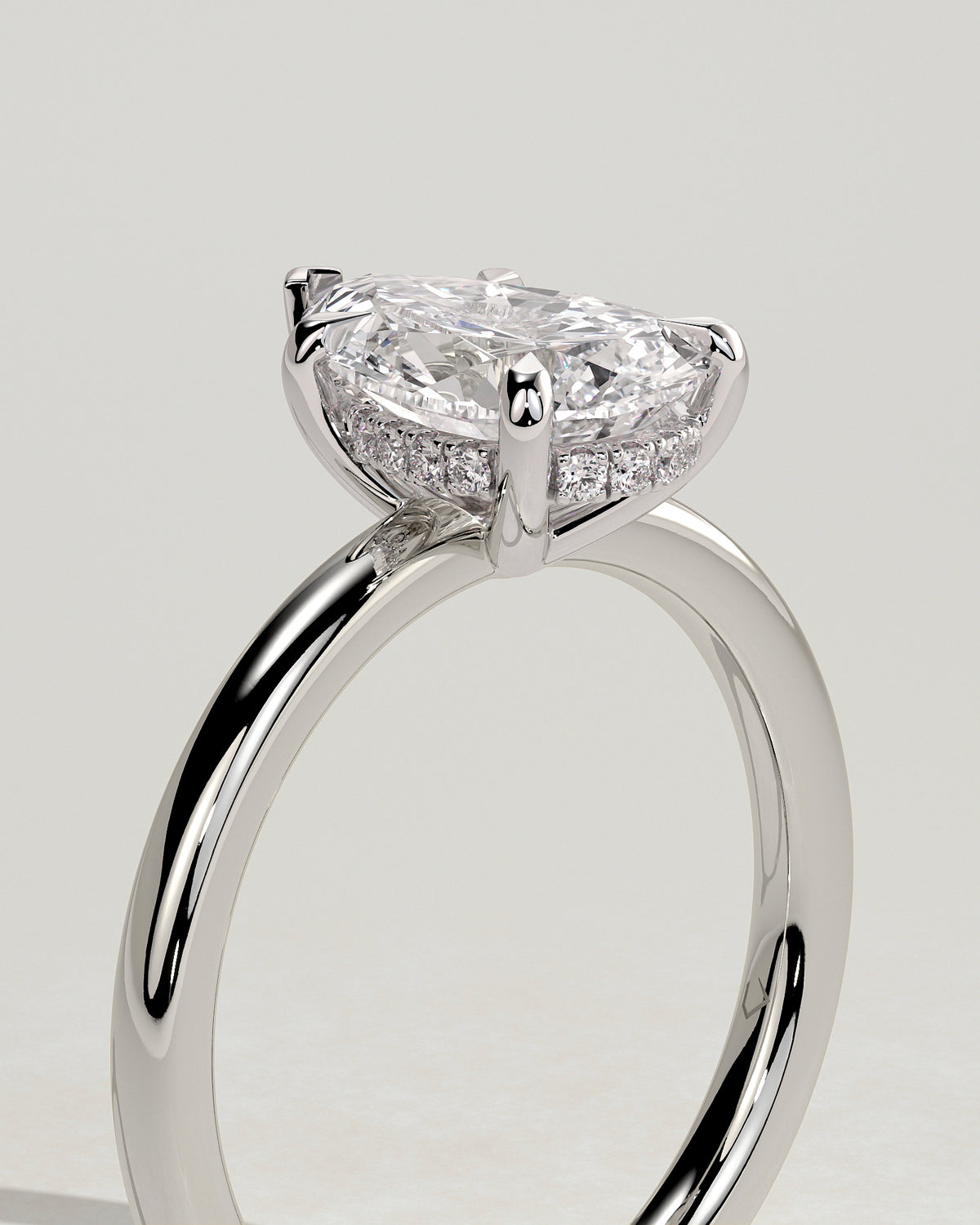 MET 0117 - 2 ct center stone - 18k White Gold source reference - setting detail view