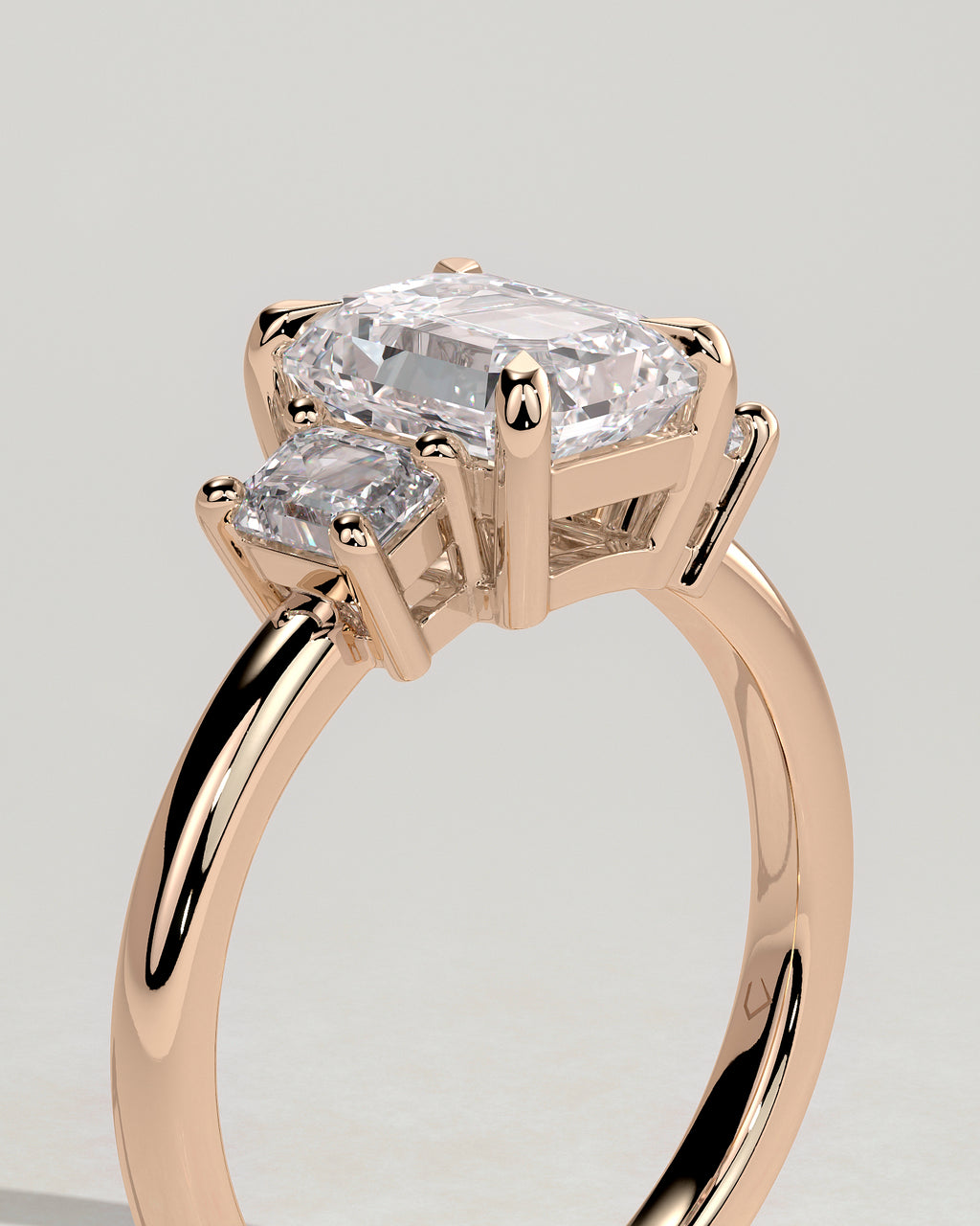 MET 0120 - 2 ct center stone - 18k Rose Gold source reference - setting detail view