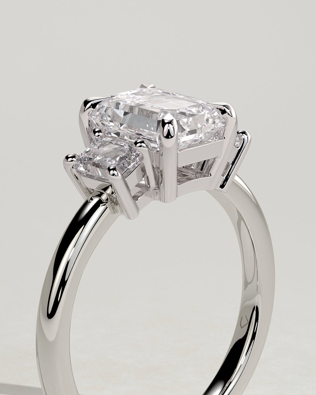 MET 0120 - 2 ct center stone - 18k White Gold source reference - setting detail view
