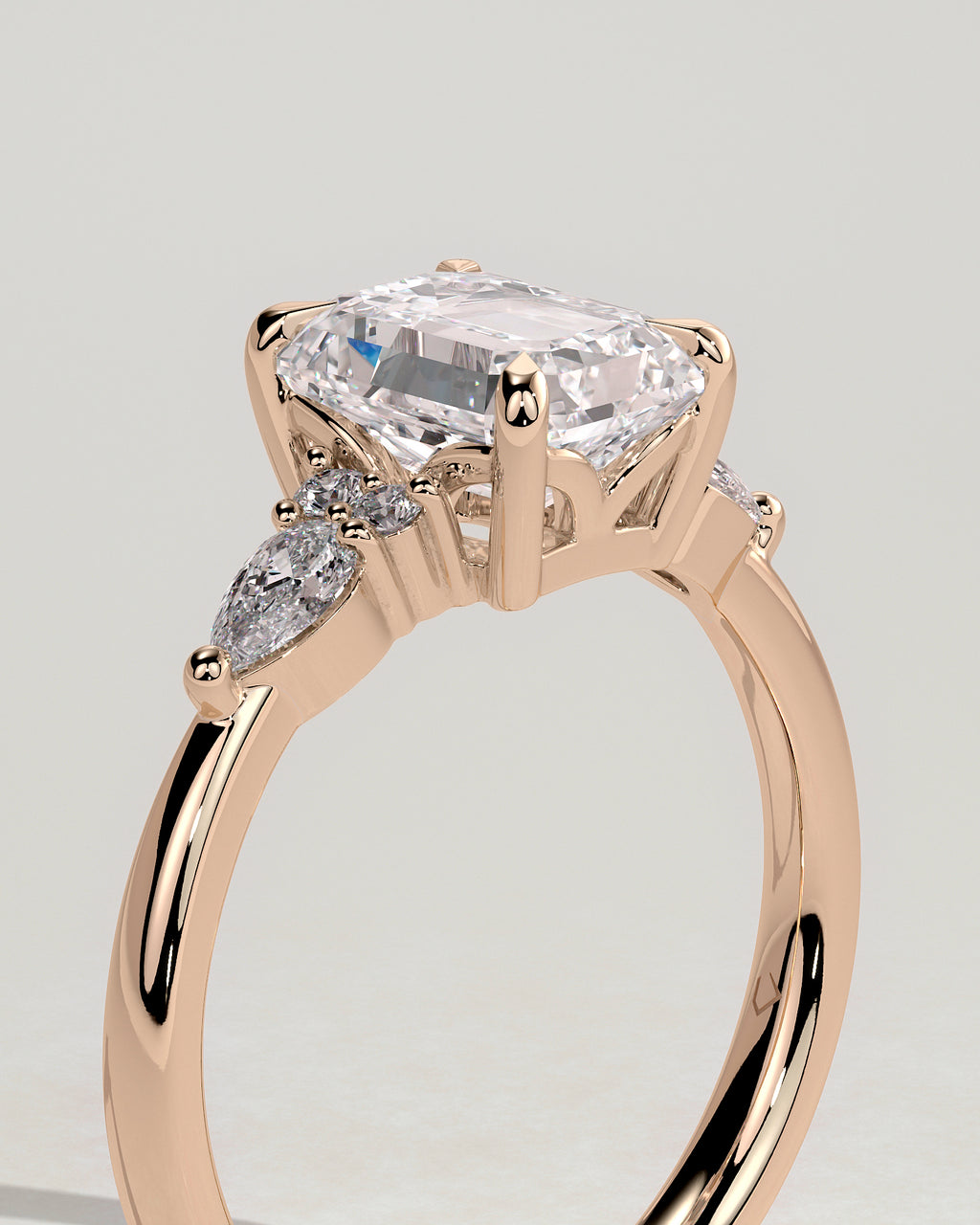 MET 0121 - 2 ct center stone - 18k Rose Gold source reference - setting detail view