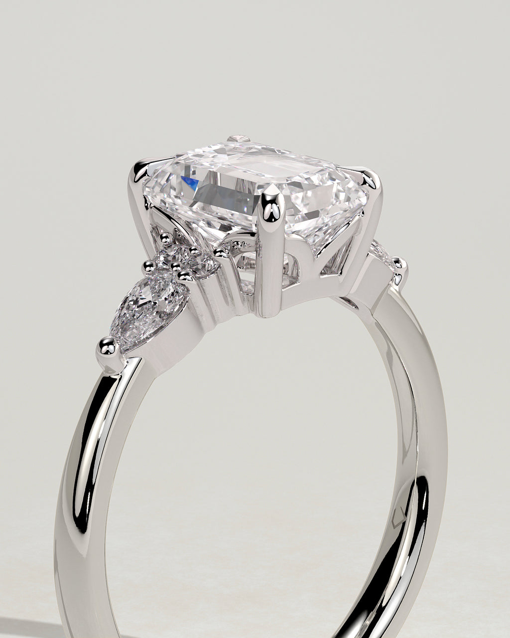 MET 0121 - 2 ct center stone - 18k White Gold source reference - setting detail view