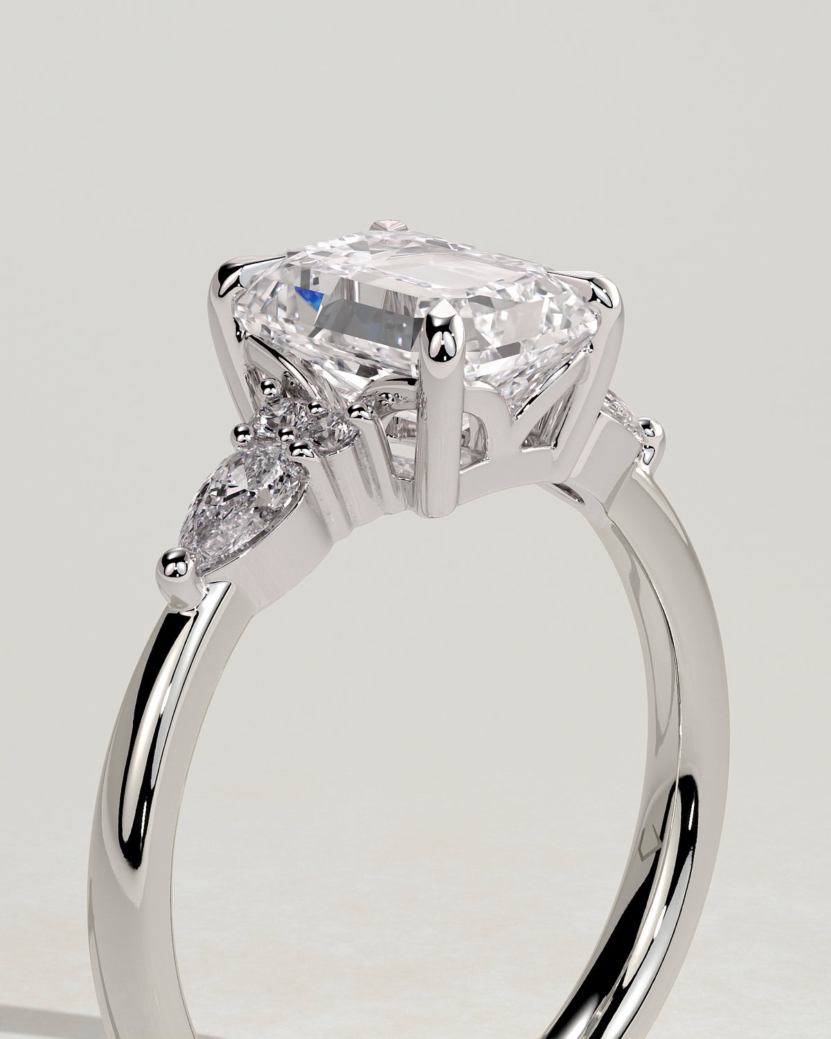 MET 0121 - 2 ct center stone - 18k White Gold source reference - setting detail view