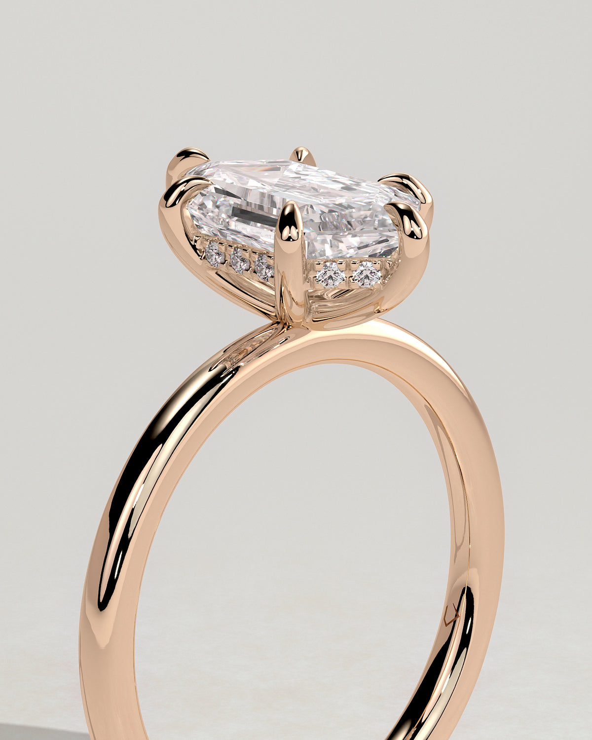 MET 0122 - 2 ct center stone - 18k Rose Gold source reference - setting detail view