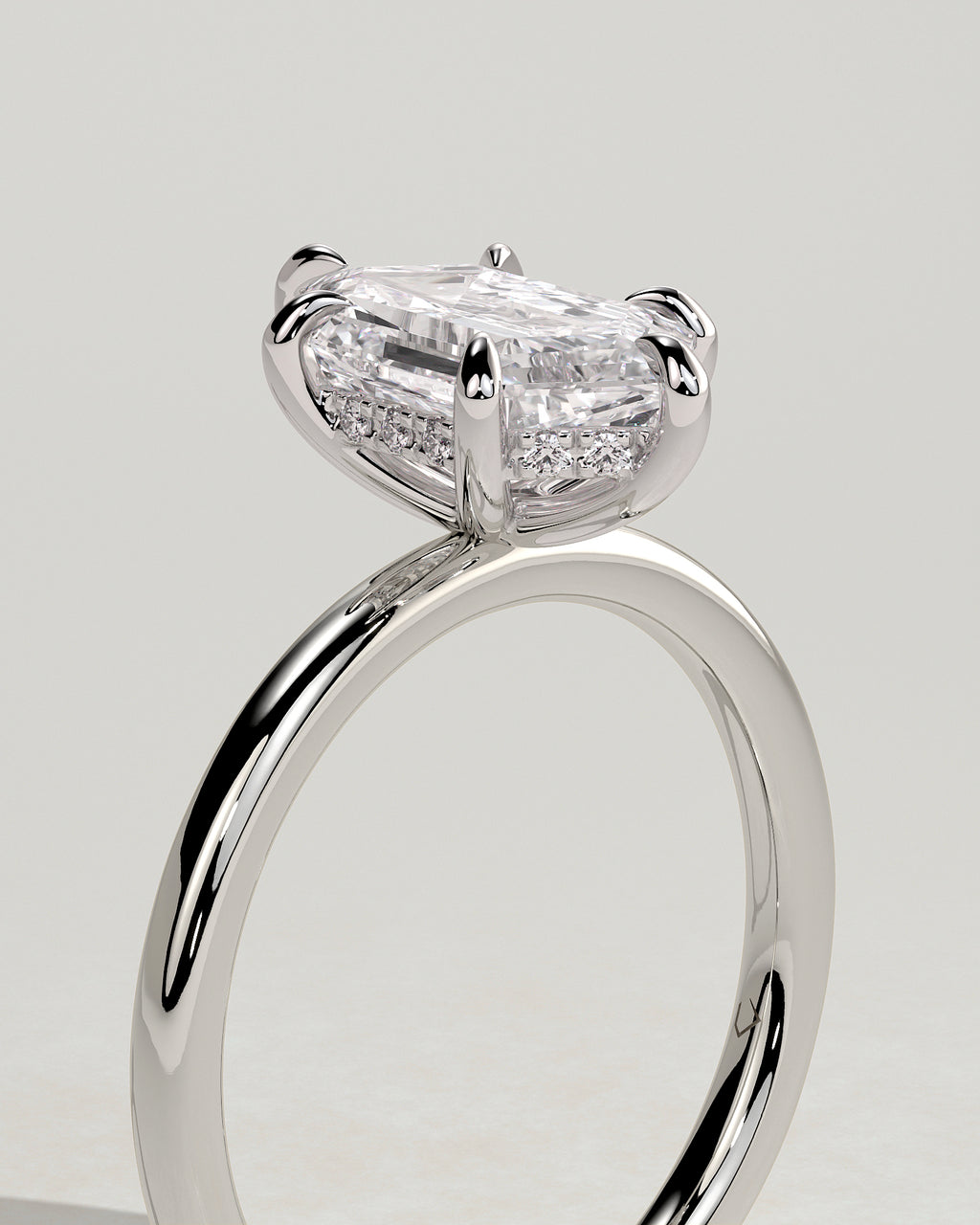 MET 0122 - 2 ct center stone - 18k White Gold source reference - setting detail view