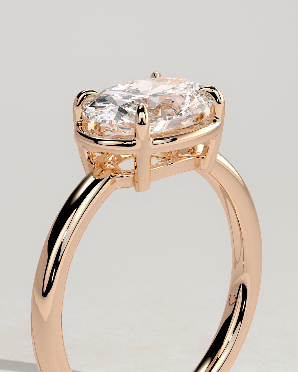 MET 0124 - 2 ct center stone - 18k Rose Gold source reference - setting detail view