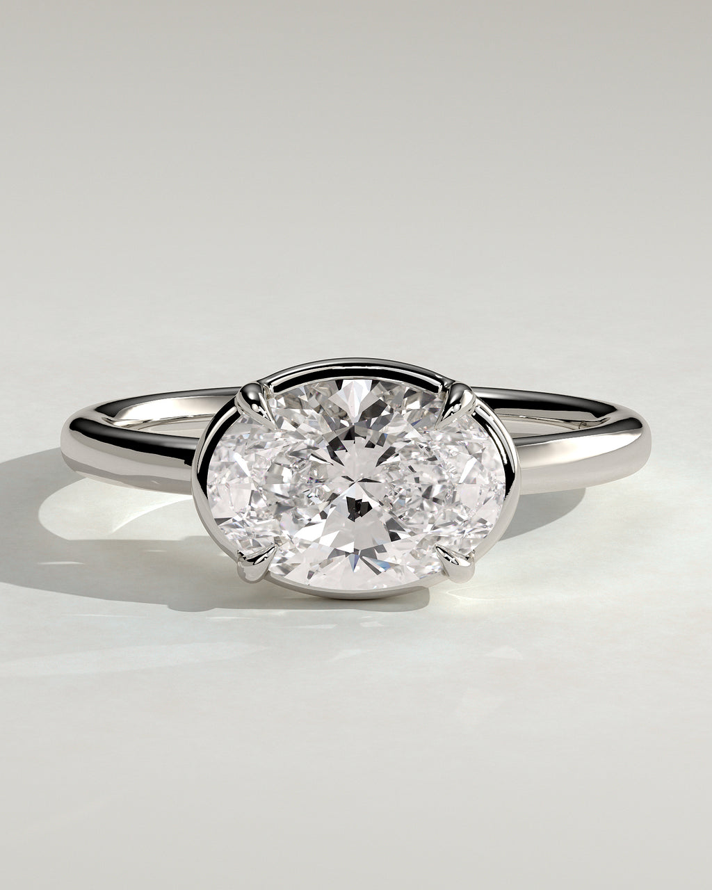 MET 0124 - 2 ct center stone - 18k White Gold source reference - front view