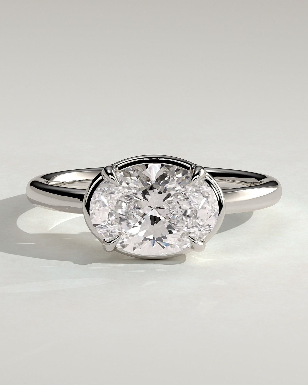 MET 0124 - 2 ct center stone - 18k White Gold source reference - front view