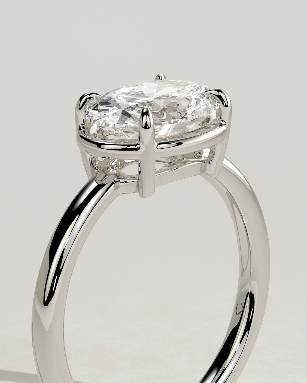 MET 0124 - 2 ct center stone - 18k White Gold source reference - setting detail view