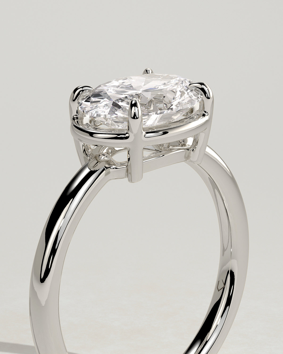 MET 0124 - 2 ct center stone - 18k White Gold source reference - setting detail view