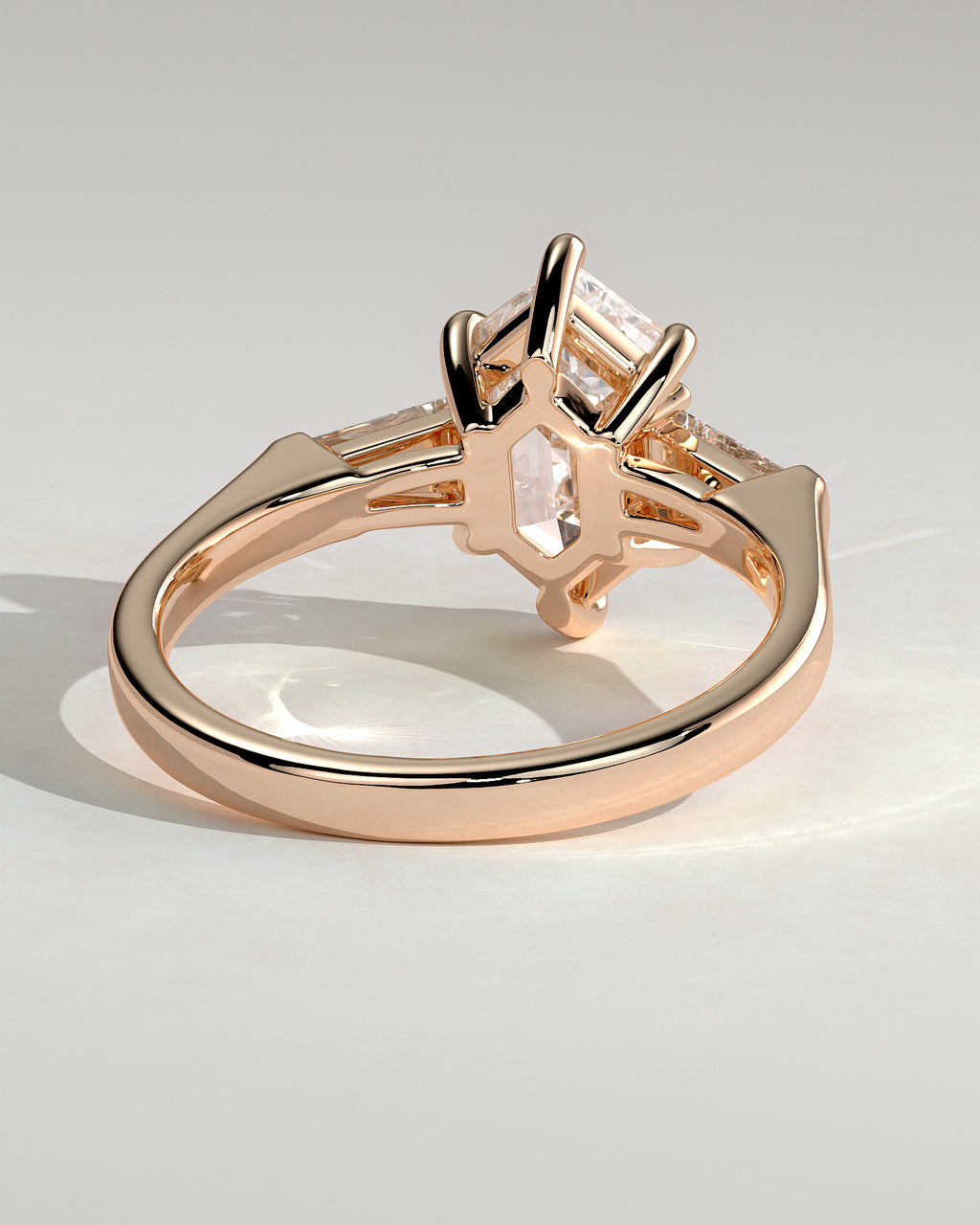 MET 0125 - 2 ct center stone - 18k Rose Gold source reference - setting detail view