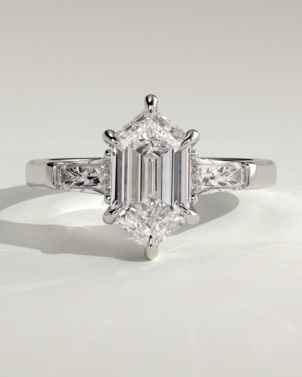 MET 0125 - 2 ct center stone - 18k White Gold source reference - front view