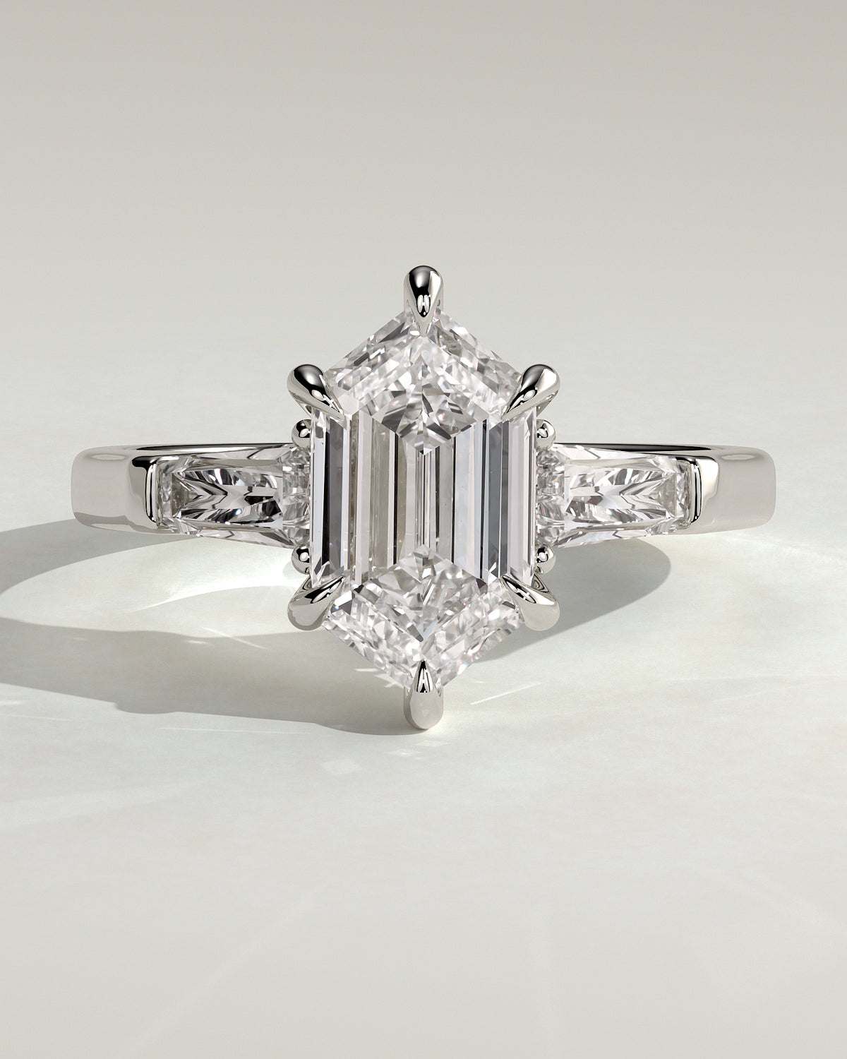 MET 0125 - 2 ct center stone - 18k White Gold source reference - front view