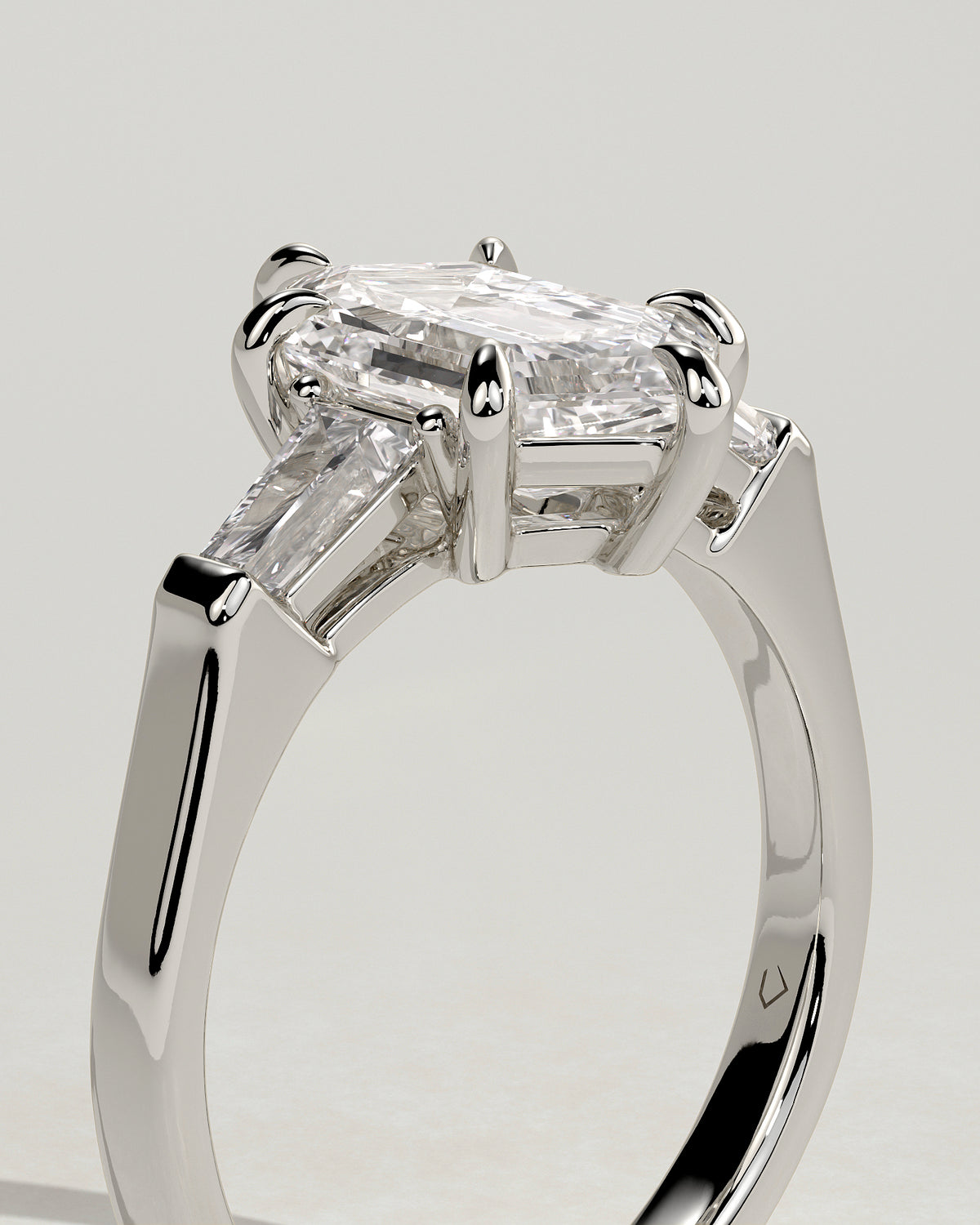 MET 0125 - 2 ct center stone - 18k White Gold source reference - setting detail view