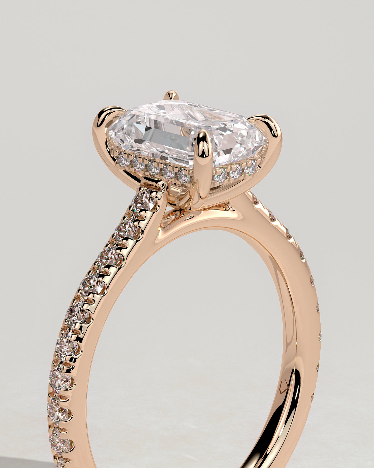 MET 0126 - 2 ct center stone - 18k Rose Gold source reference - setting detail view