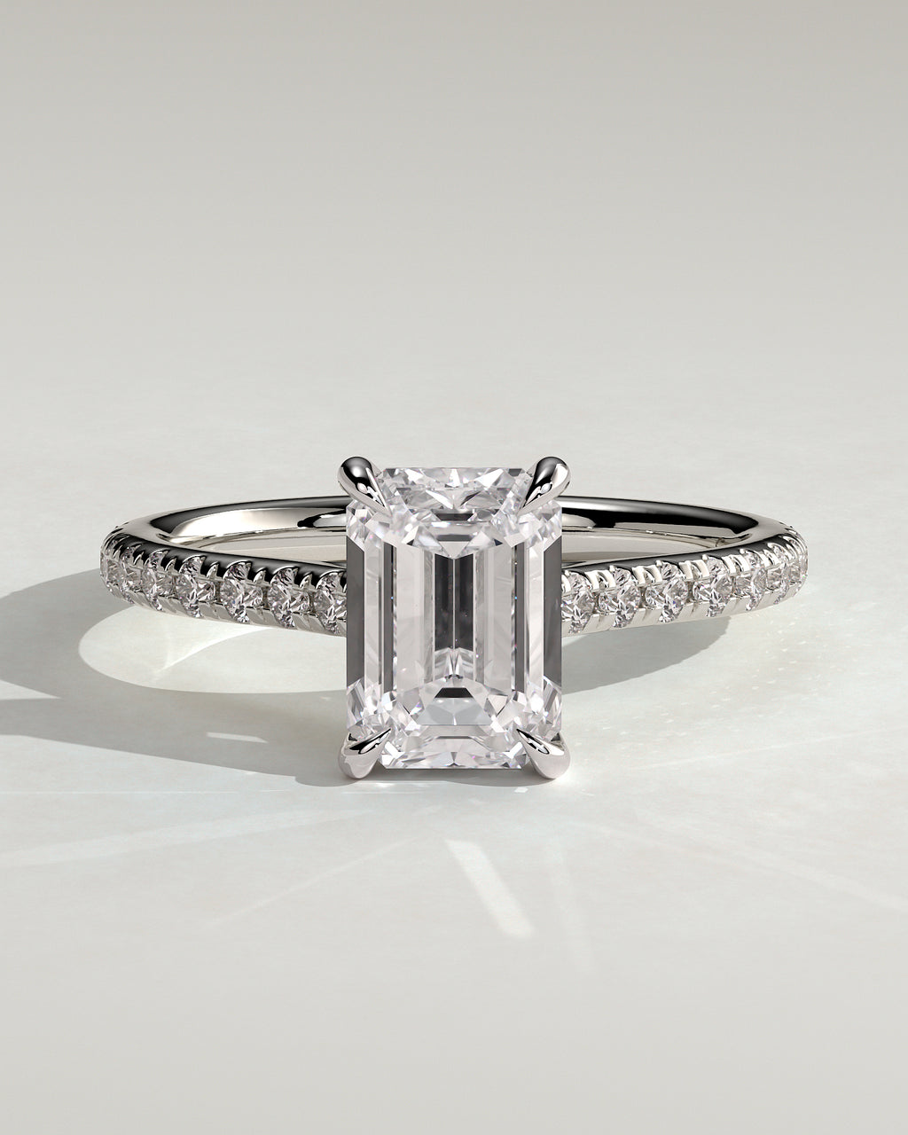 MET 0126 - 2 ct center stone - 18k White Gold source reference - front view