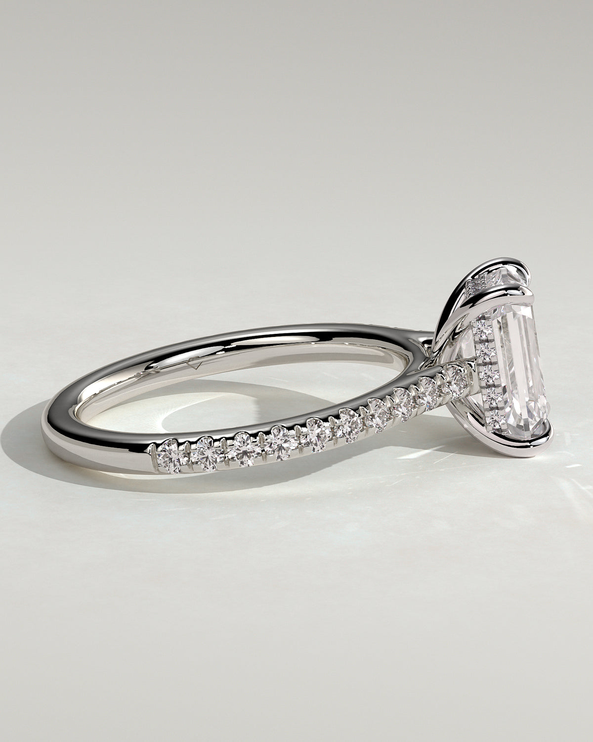 MET 0126 - 2 ct center stone - 18k White Gold source reference - setting detail view