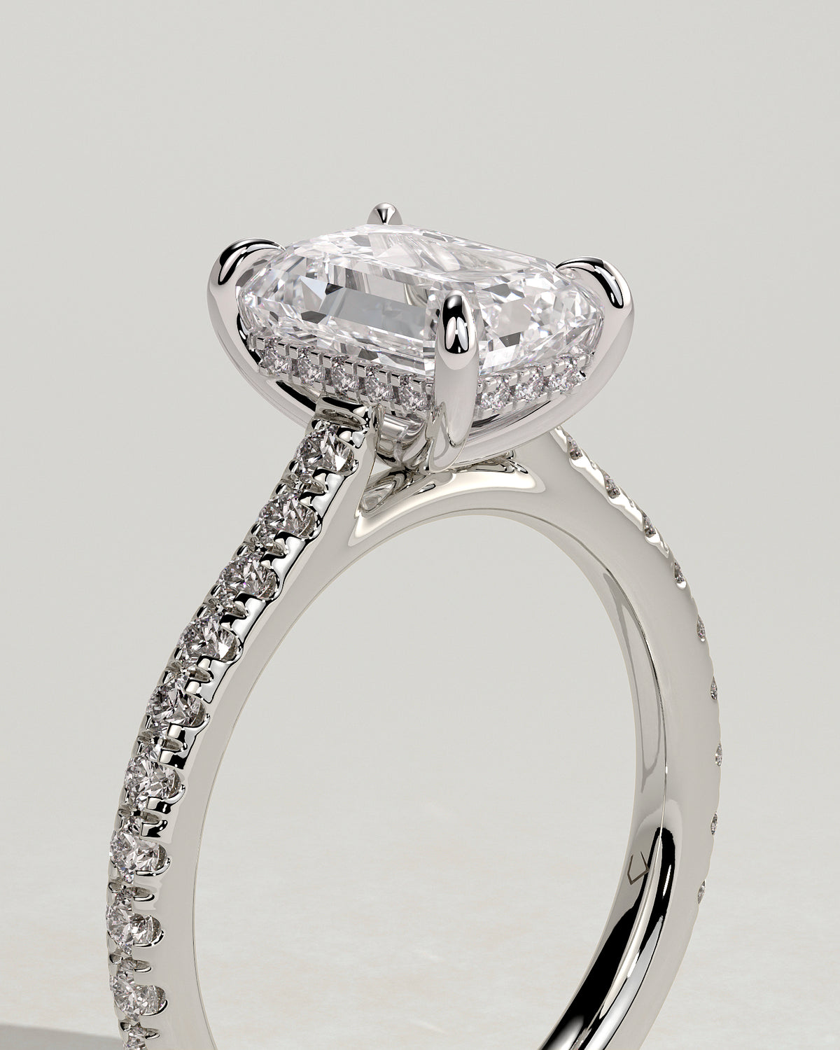 MET 0126 - 2 ct center stone - 18k White Gold source reference - setting detail view