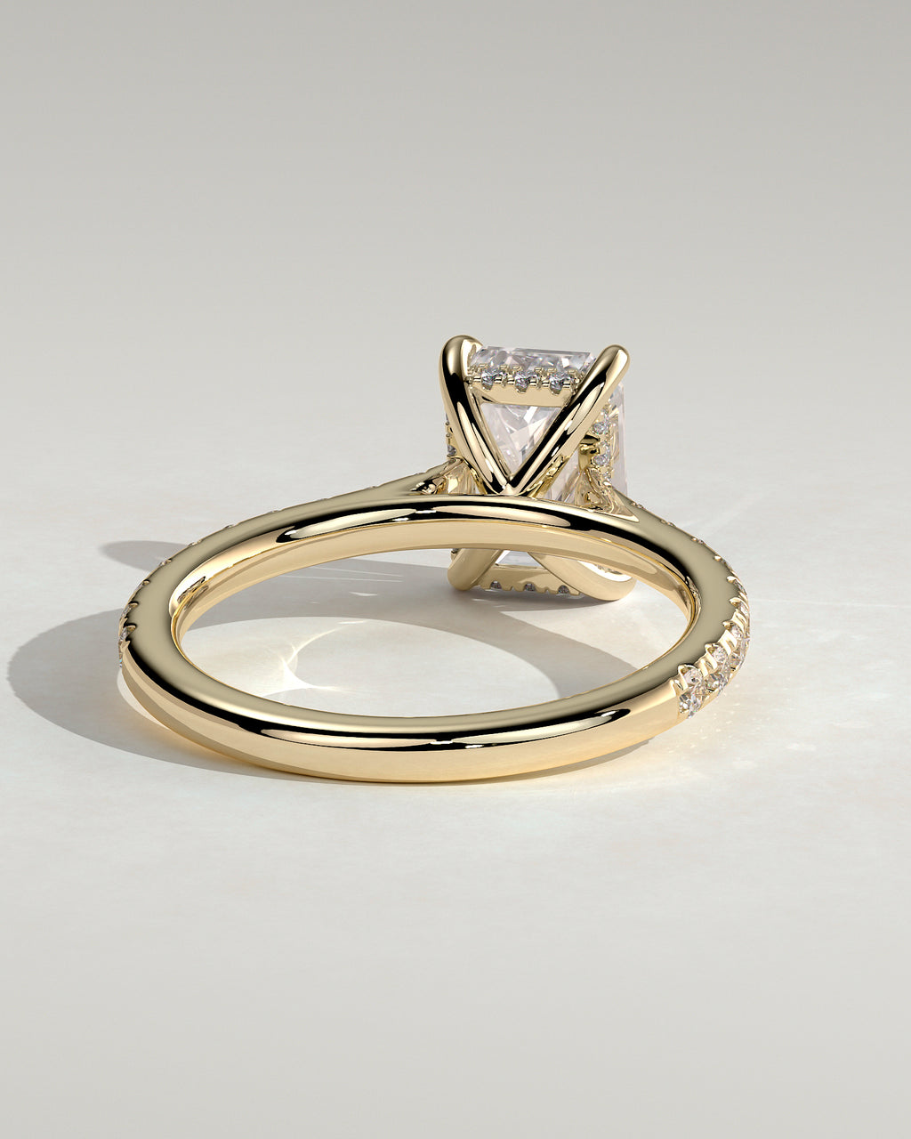 MET 0126 - 2 ct center stone - 18k Yellow Gold source reference - setting detail view
