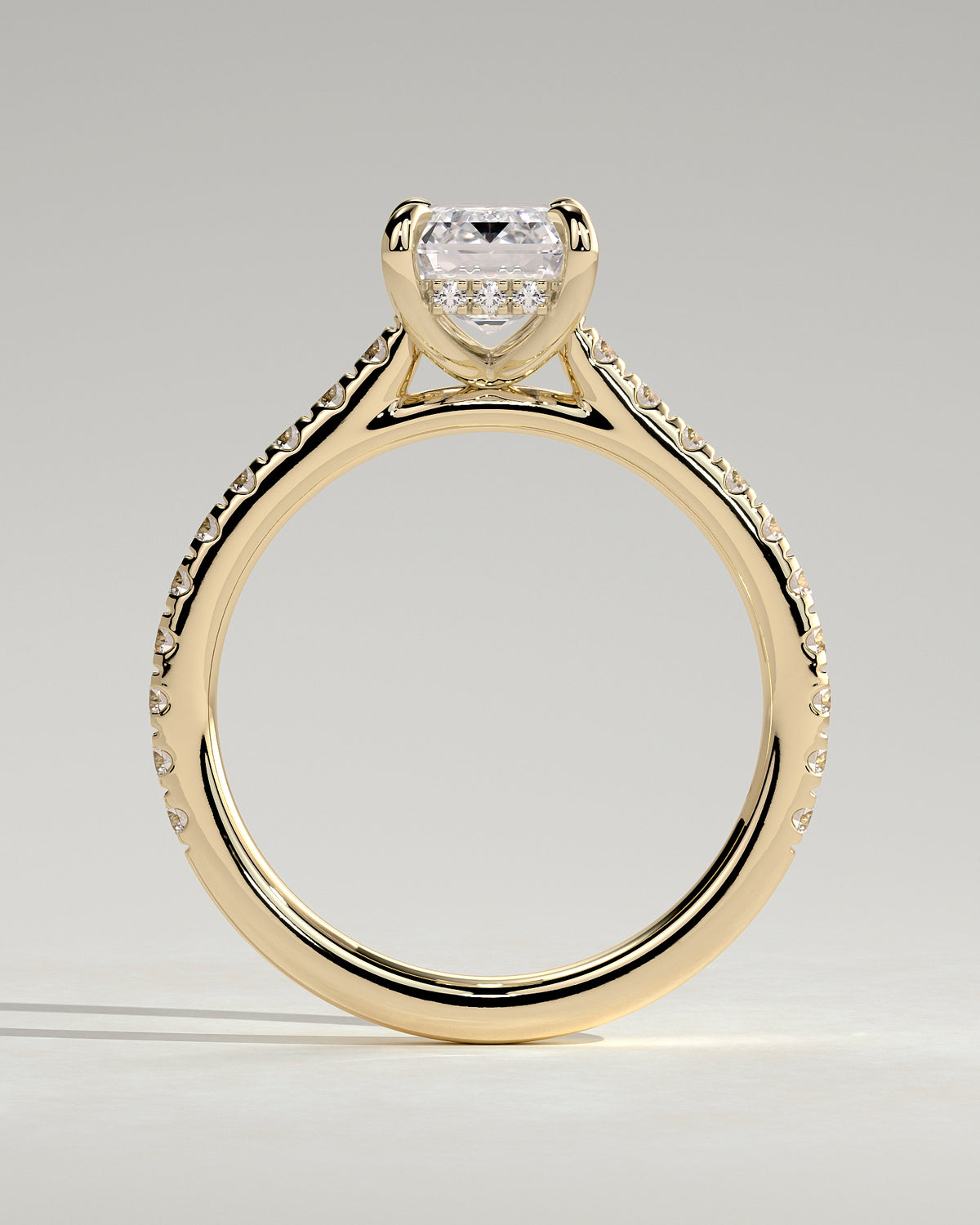 MET 0126 - 2 ct center stone - 18k Yellow Gold source reference - setting detail view