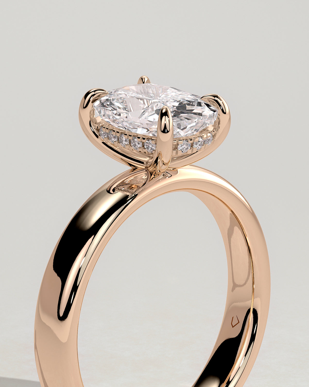 MET 0127 - 2 ct center stone - 18k Rose Gold source reference - setting detail view