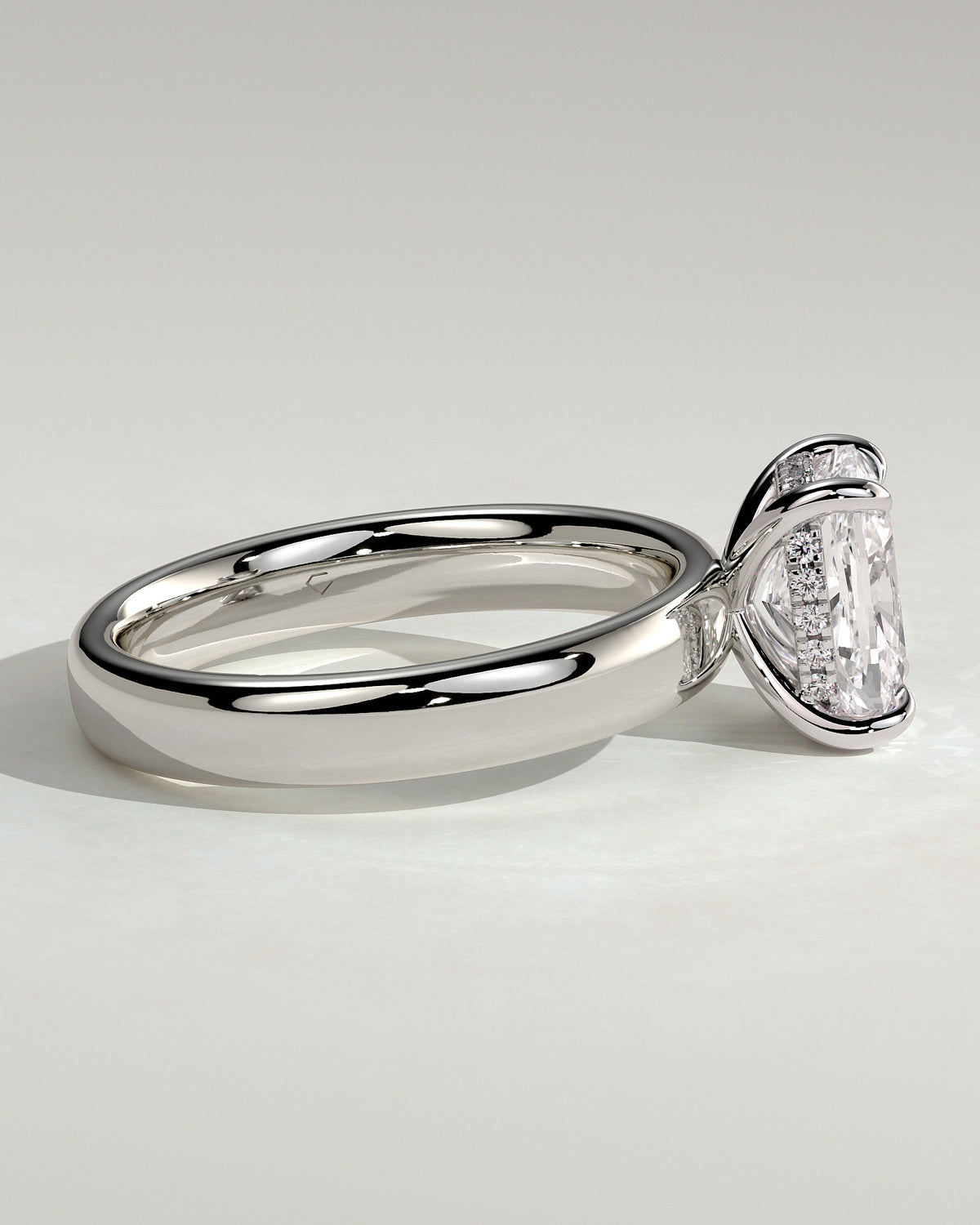 MET 0127 - 2 ct center stone - 18k White Gold source reference - setting detail view