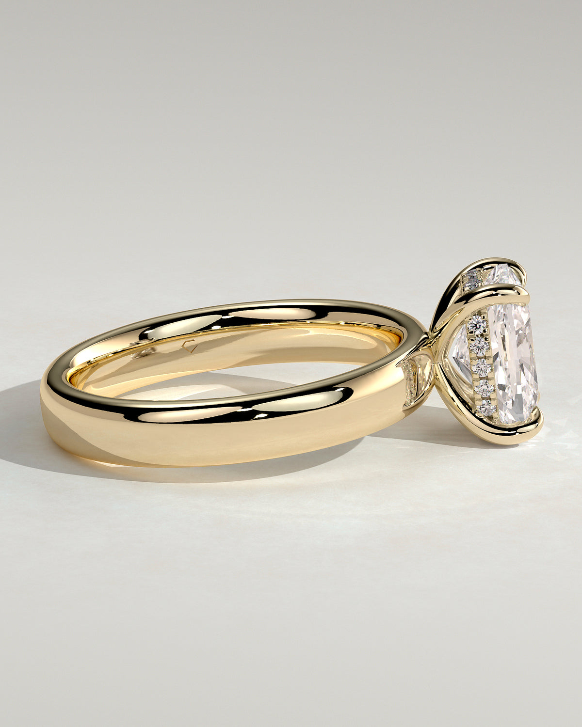 MET 0127 - 2 ct center stone - 18k Yellow Gold source reference - setting detail view