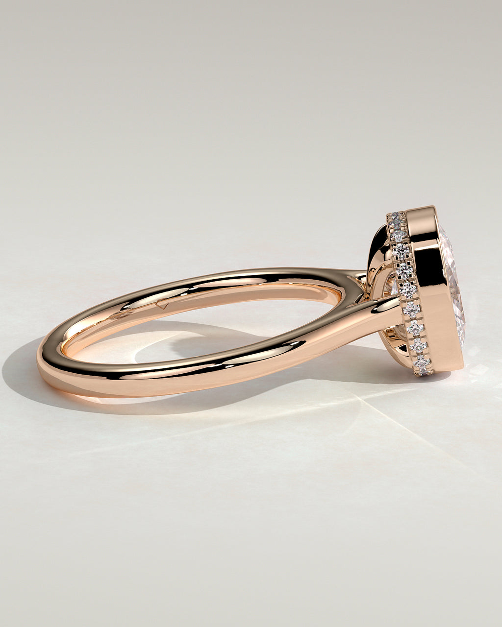 MET 0128 - 2 ct center stone - 18k Rose Gold source reference - setting detail view